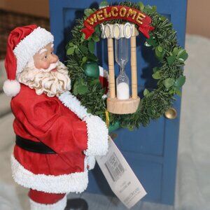 Possible Dreams Clothtique Welcome 2000 Santa figurine. Three-piece set.